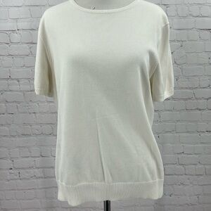 Lands End Short Sleeved  Pullover Sweater Size M/T.